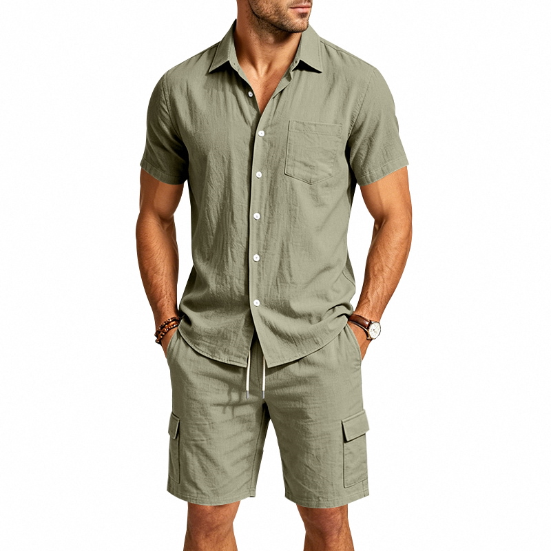 ชุดเซ็ตผ้าลินินสไตล์อเมริกันสำ - Men'S Fashion For Summer บทวิจารณ์และราคา