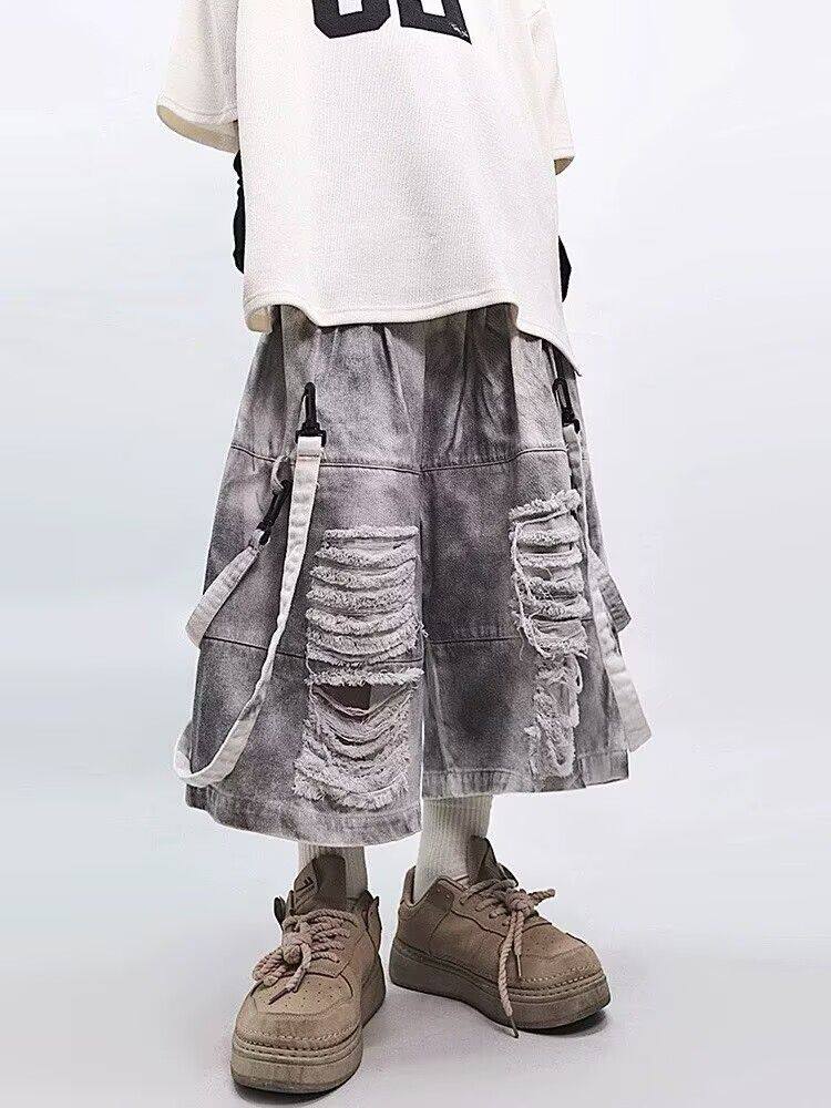 กางเกงยีนส์ขาดสไตล์เรโทรฮิปฮอป - Men'S Fashion Linen Pants บทวิจารณ์และราคา
