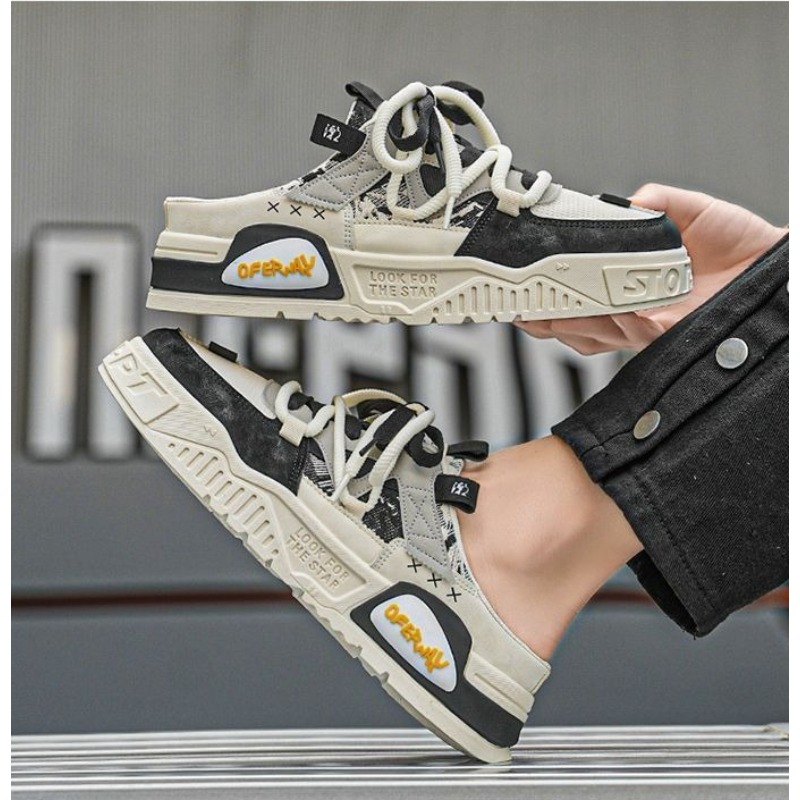 รองเท้าลำลองผู้ชายแบบสวมครึ่งเ - Men'S Fashion Loafers Shoes บทวิจารณ์และราคา