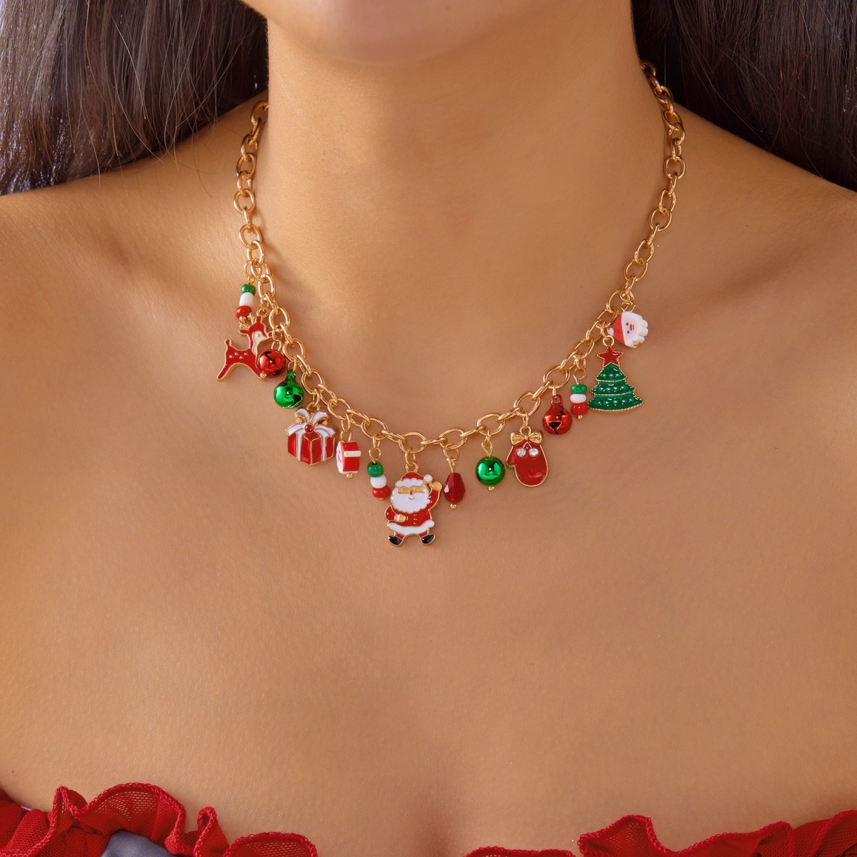 สร้อยคอจี้คริสต์มาสลายซานตาคลอ - Men'S Fashion Xmas Party บทวิจารณ์และราคา